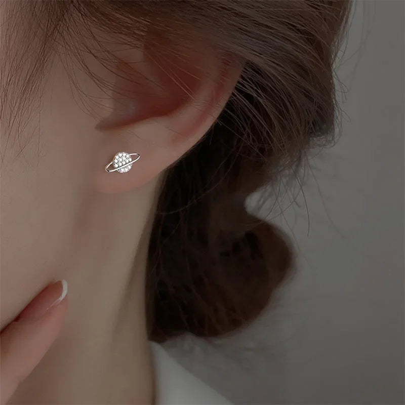 Lavi Star Moon Zircon Stud Earrings