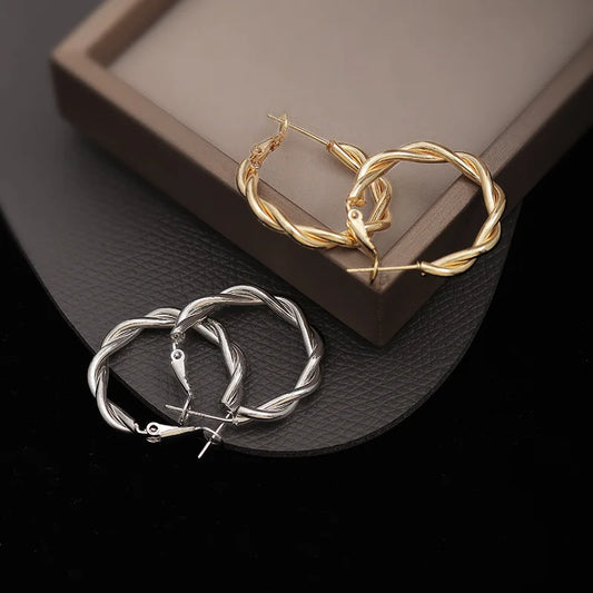 Lavi Braid Circle Drop Earrings