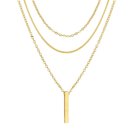 Lavi Layered Metal Bar Necklace