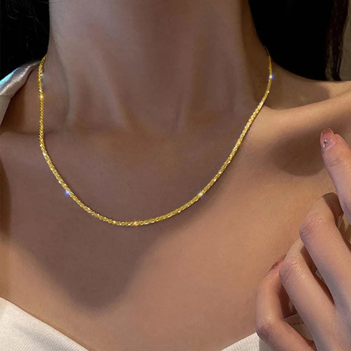 Lavi Sparkling Clavicle Chain Necklace