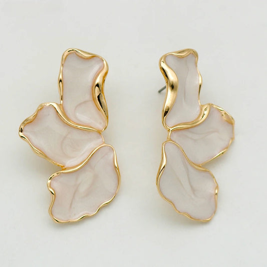 Lavi Cream Enamel Petal Earrings